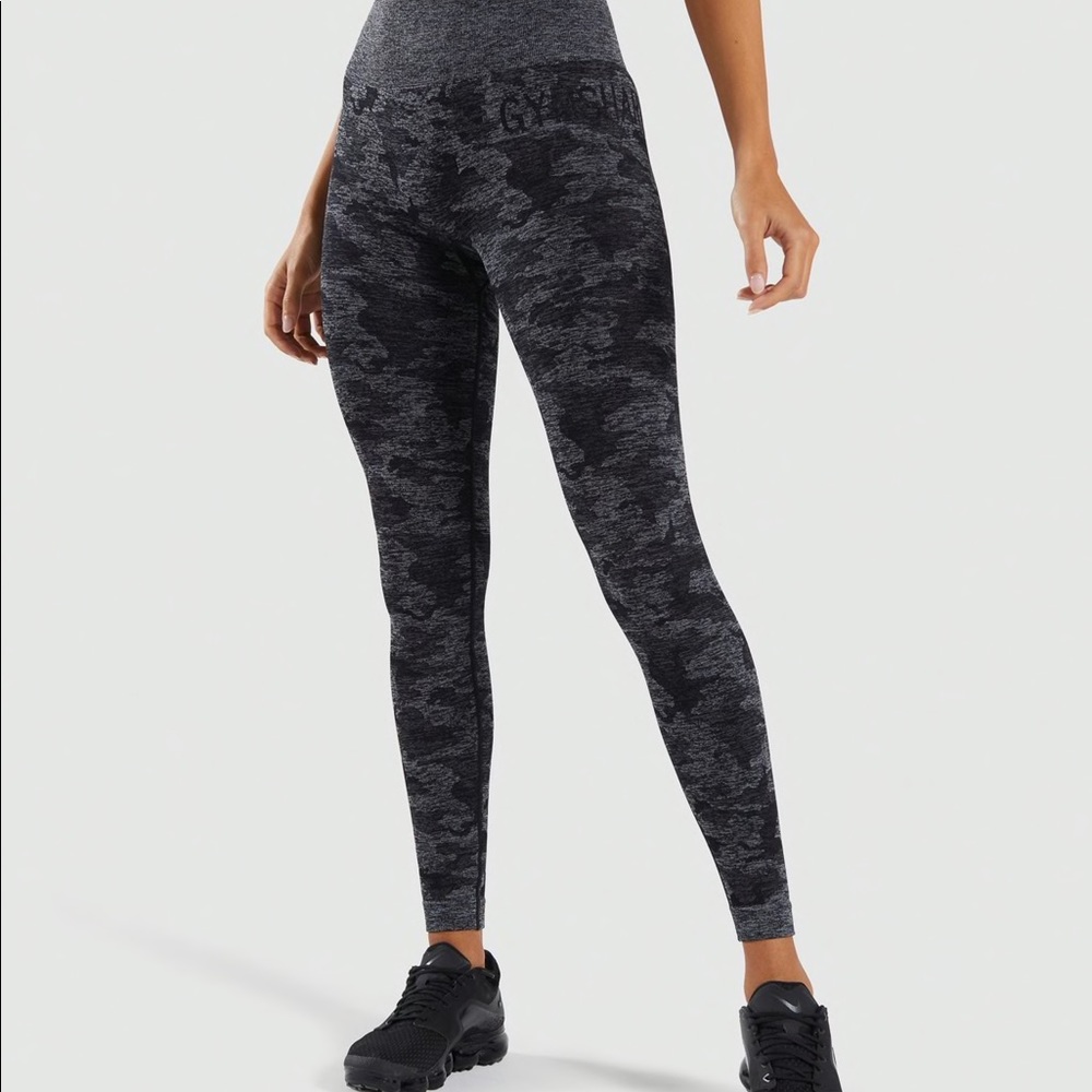 Gymshark Camo Seamless Leggings - Black